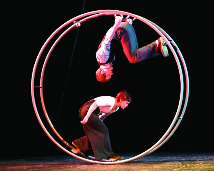 necca-boston-globe-february-2017-FEAT photo of two people performing a duo german wheel act on stage