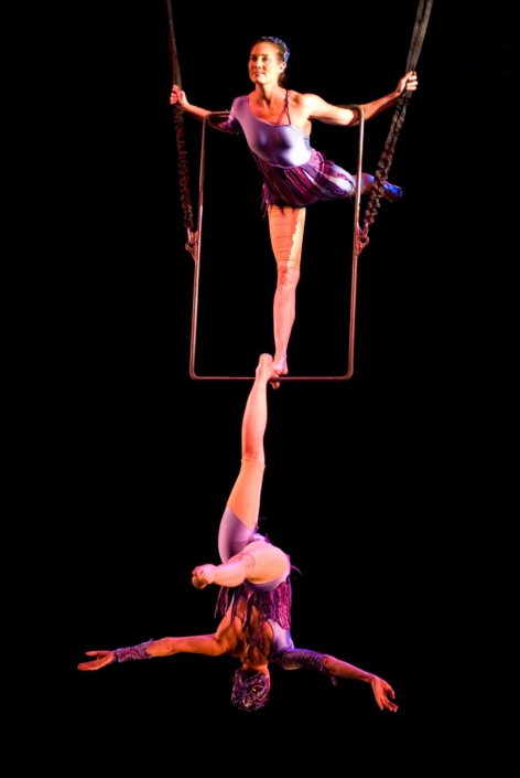 necca-spectacle-magazine-september-2013-FEAT photo of NECCA's founders performing on aerial rectangle