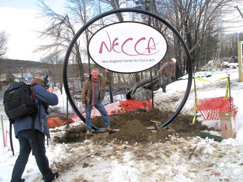 necca-vermont-business-magazine-january-6-2017-FEAT photo of the NECCA sign being raised at the new site